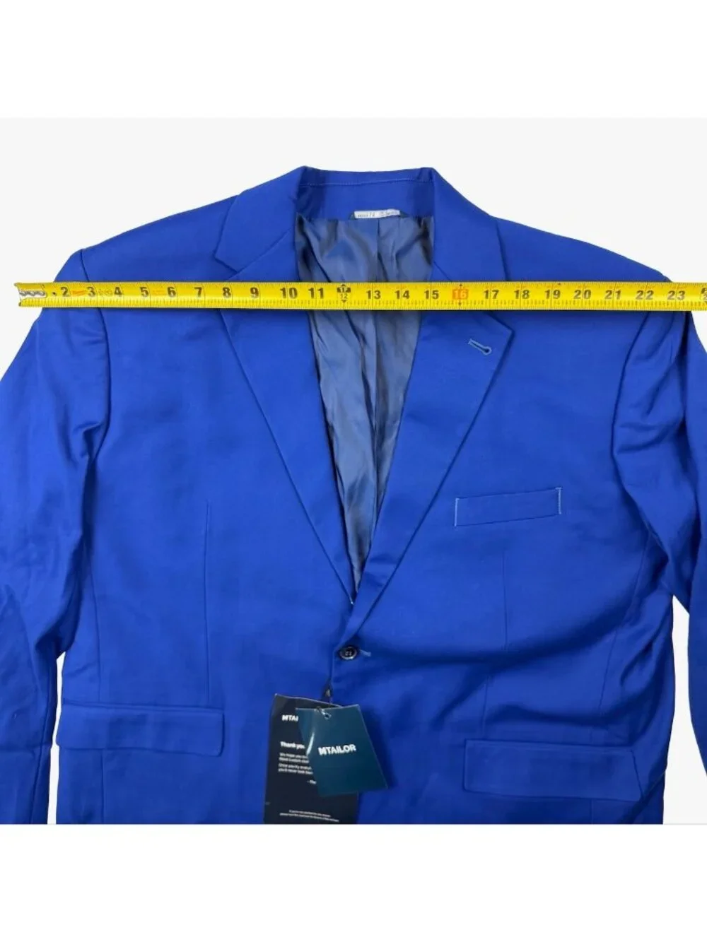 NEW MTailor Men's Bespoke Custom Polyester Blend 2-Button Blazer Blue • 52R